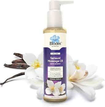 Bloom Sensual Massage Oil | (120 ml) | For Couples Massage and Relaxation | Manages Fatigue & Stress | Builds Intimacy | Hydrating Massage Oil | Infus...