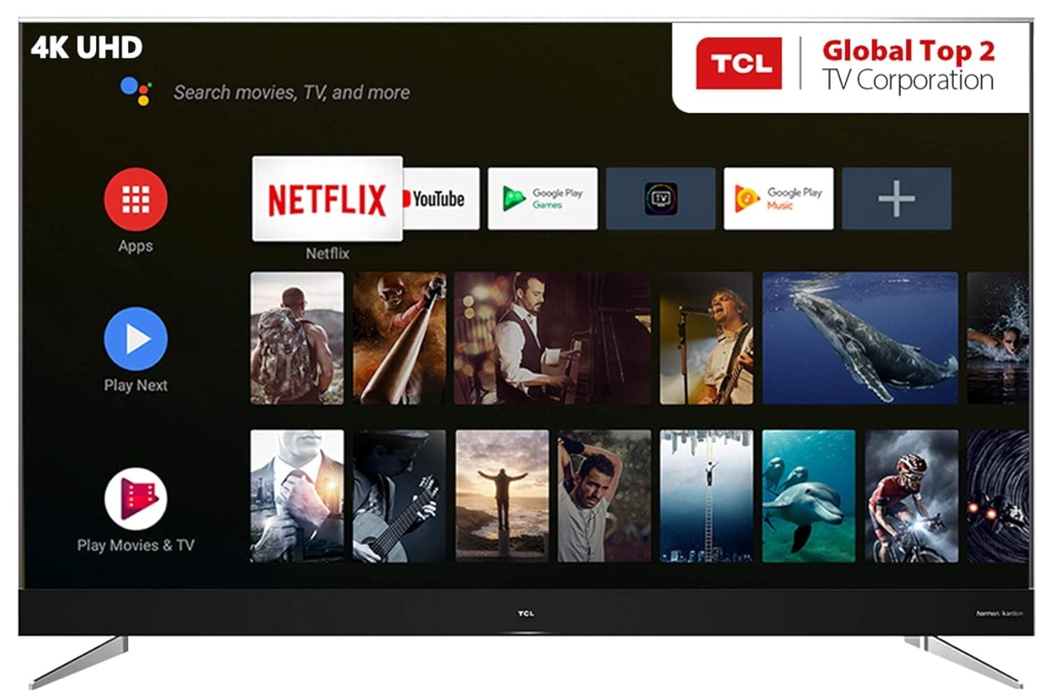 TCL 163.8 cm (65 inches) 4K Ultra HD Smart Certified Android LED TV L65C2US (Black) Smart Televisions