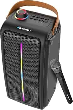 Blaupunkt Atomik PS30 Pro Wireless Bluetooth 30W Outdoor Party Speaker I Dual Passive RadiatorI 3000mAh Battery I Dynamic RGB Lights I Karaoke with Mi...