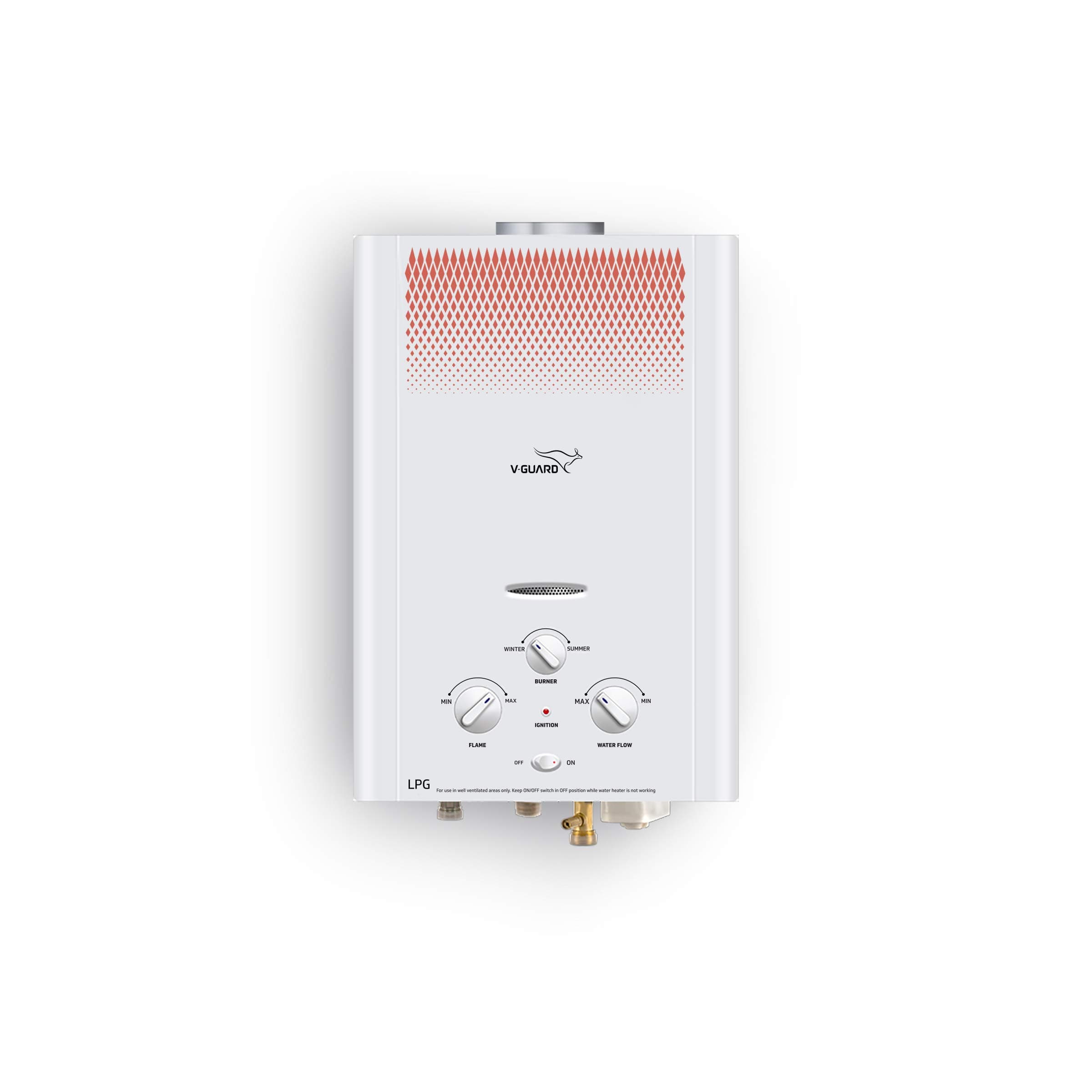 V-Guard Brio 6 Litre Gas Water Heater; White (6 Litre)
