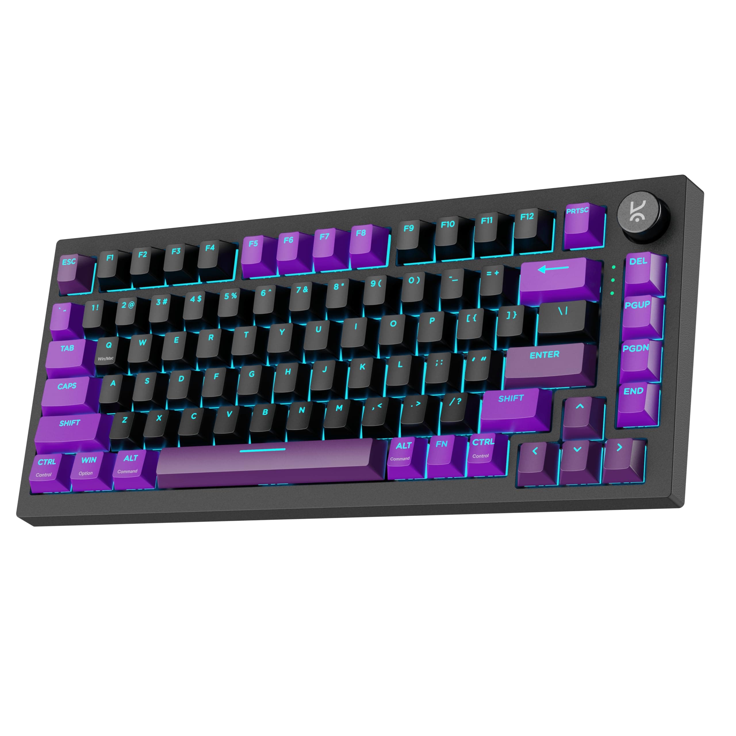 Kreo Swarm 75% Wireless Mechanical Keyboard with Milky Purple Pre-lubed Switches, Wireless Gaming Keyboard with 5-pin Hot Swap PCB and 3 Layers Sound ...