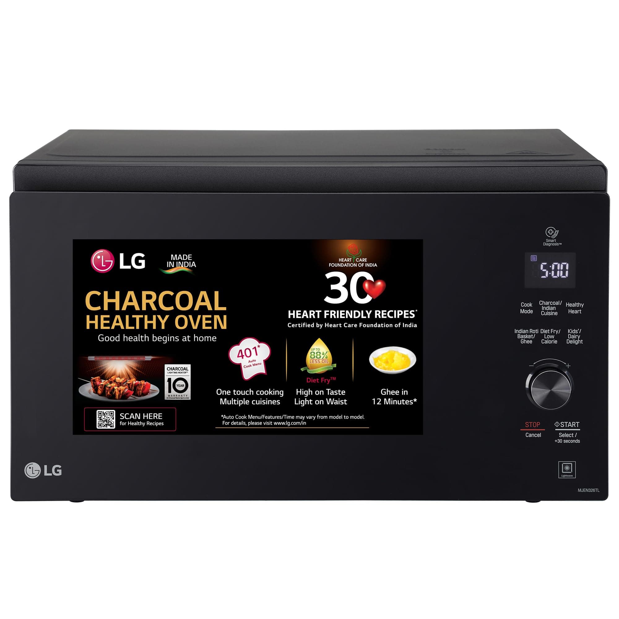LG 32 L All in One Charcoal Convection Microwave Oven (MJEN326TL, Black)