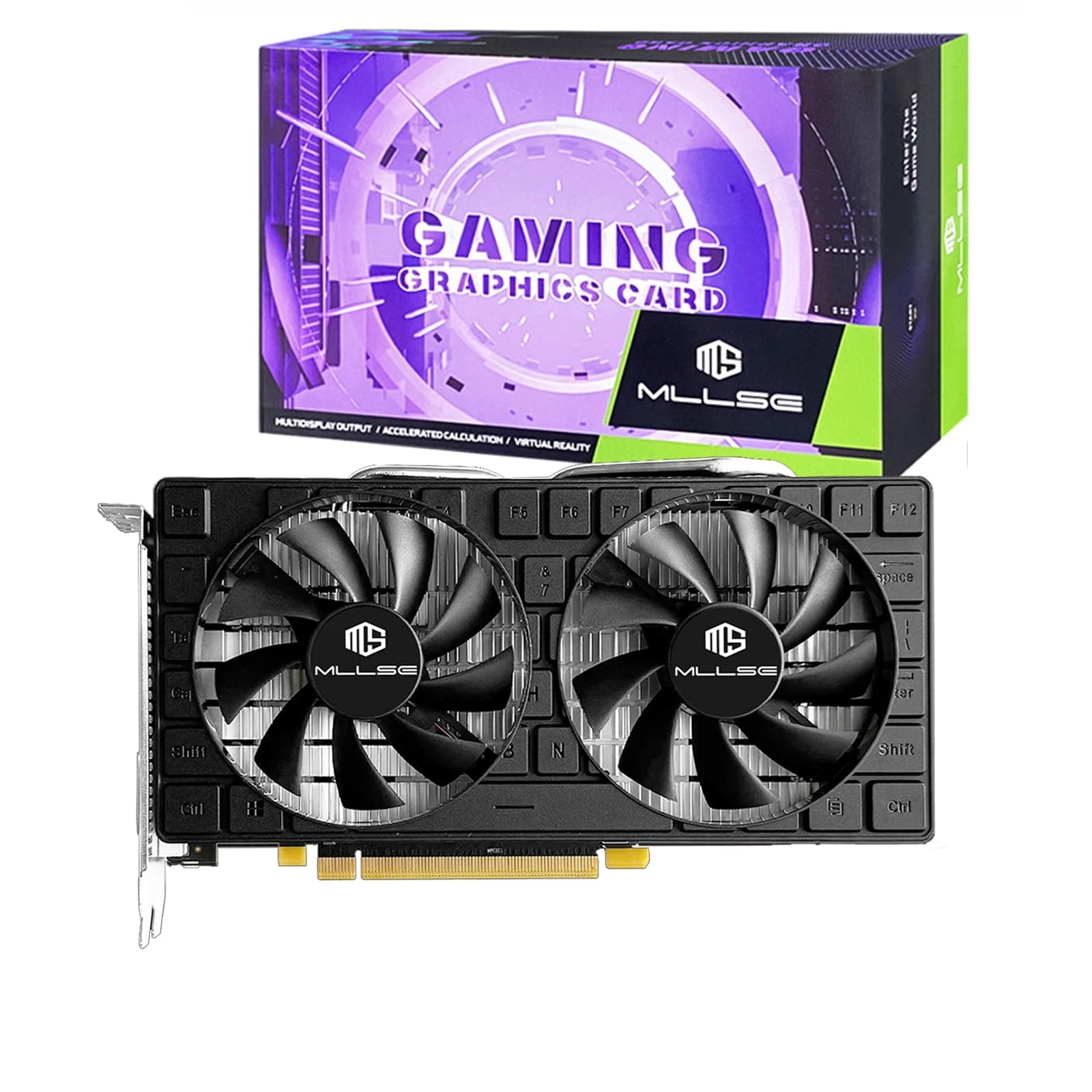 Mllse RX 580 8GB Graphics Card, 2048SP GDDR5 256 Bit GPU, PCIE 3.0 Gaming Video Card, Dual Fans Cooling, Gaming Card with ...