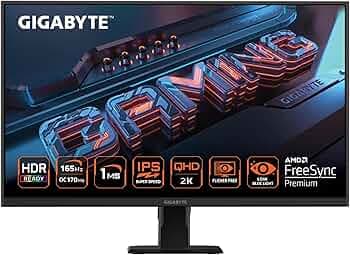 GIGABYTE GS27Q 27" SS IPS, 2560 * 1440 (QHD), 165Hz/ OC 170Hz, 1ms (MPRT), AMD FreeSync Premium, 100% SRGB, HDR Ready, 300cd/m2 (TYP), 1x Earphone Jac...
