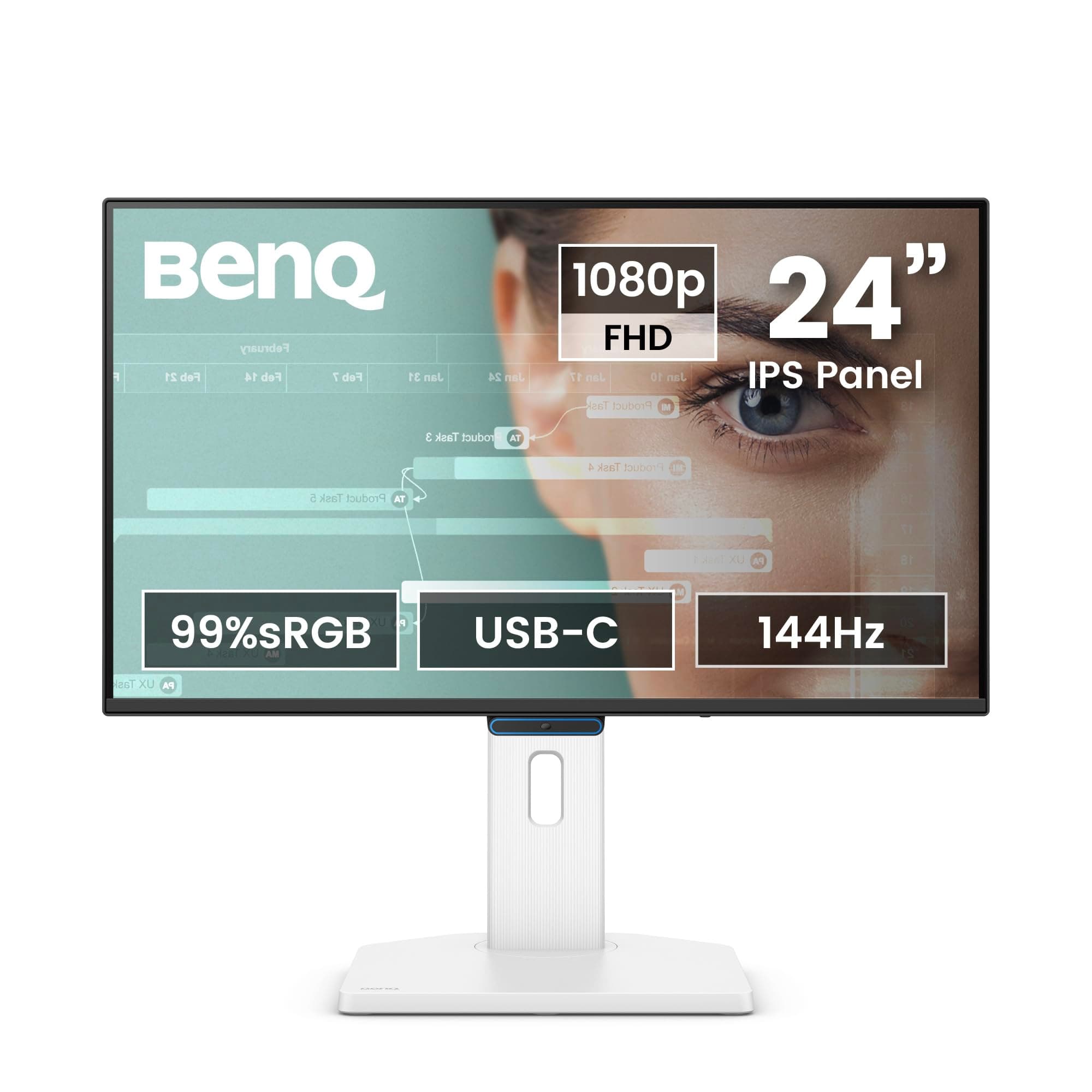 BenQ GW2490TC 24" IPS 144Hz FHD Eye-Care Monitor |99% sRGB|1500:1 CR|USB-C(20 W)|2Wx2 Speakers|Height, Tilt, Pivot & Swivel| Ultrathin Bezel| HDMI |DP...