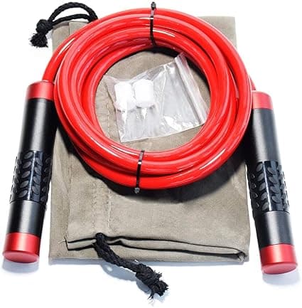WXWS Weighted Jump Rope - Heavy Jump Ropes with Adjustable Extra Thick Cable, Aluminum Silicone Grips Handles, High-Speed Ball Bearings, Premium Skipp