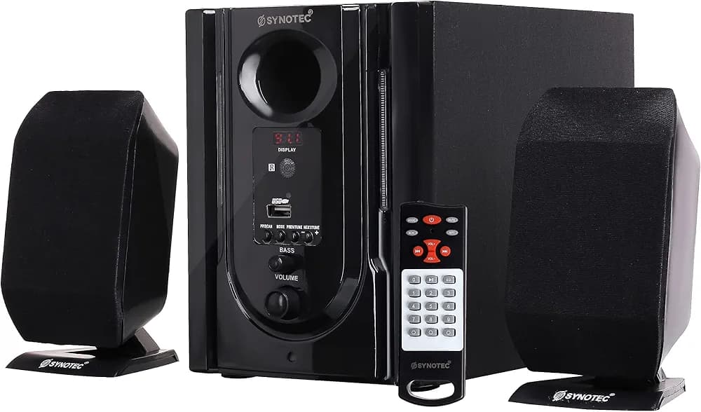 SYNOTEC 201 Home Audio System with 5.1 Bluetooth Version CONNECTIVITY, AUX, USB, FM, 40 WATTS Output, (Black), (2.1).