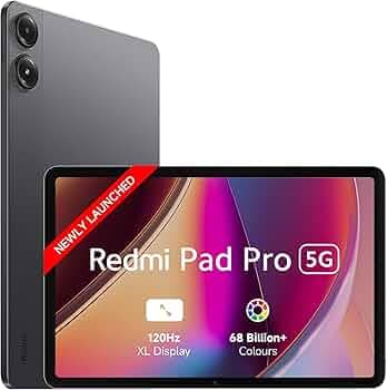 (Refurbished) Redmi Pad Pro 5G |Snapdragon 7s Gen 2|30.7cm(12.1") Tablet|33+ Days Standby| 10000mAh|HyperOS|8GB, 256GB|Quad Speakers |Wi-Fi 6 + 5G |Gr...