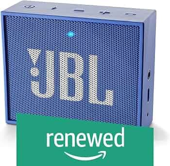 (Renewed) JBL GO Portable Wireless Bluetooth Speaker with Mic (Blue)