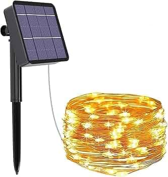 CBK Solar Fairy String Light 200 LEDs 20m Inbuilt Rechargable Batery IP65 Waterproof 8 Mode Copper Wire for Indoor Outdoor Garden Yard Balcony Diwali ...