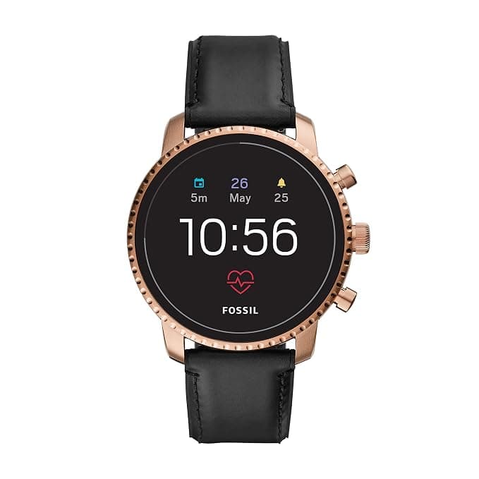 Fossil Gen 4(45mm, black) Explorist Leather Touchscreen Men's Smartwatch with Heart Rate, GPS, Music storage and Smartphone Notifications - FTW4017 Sm