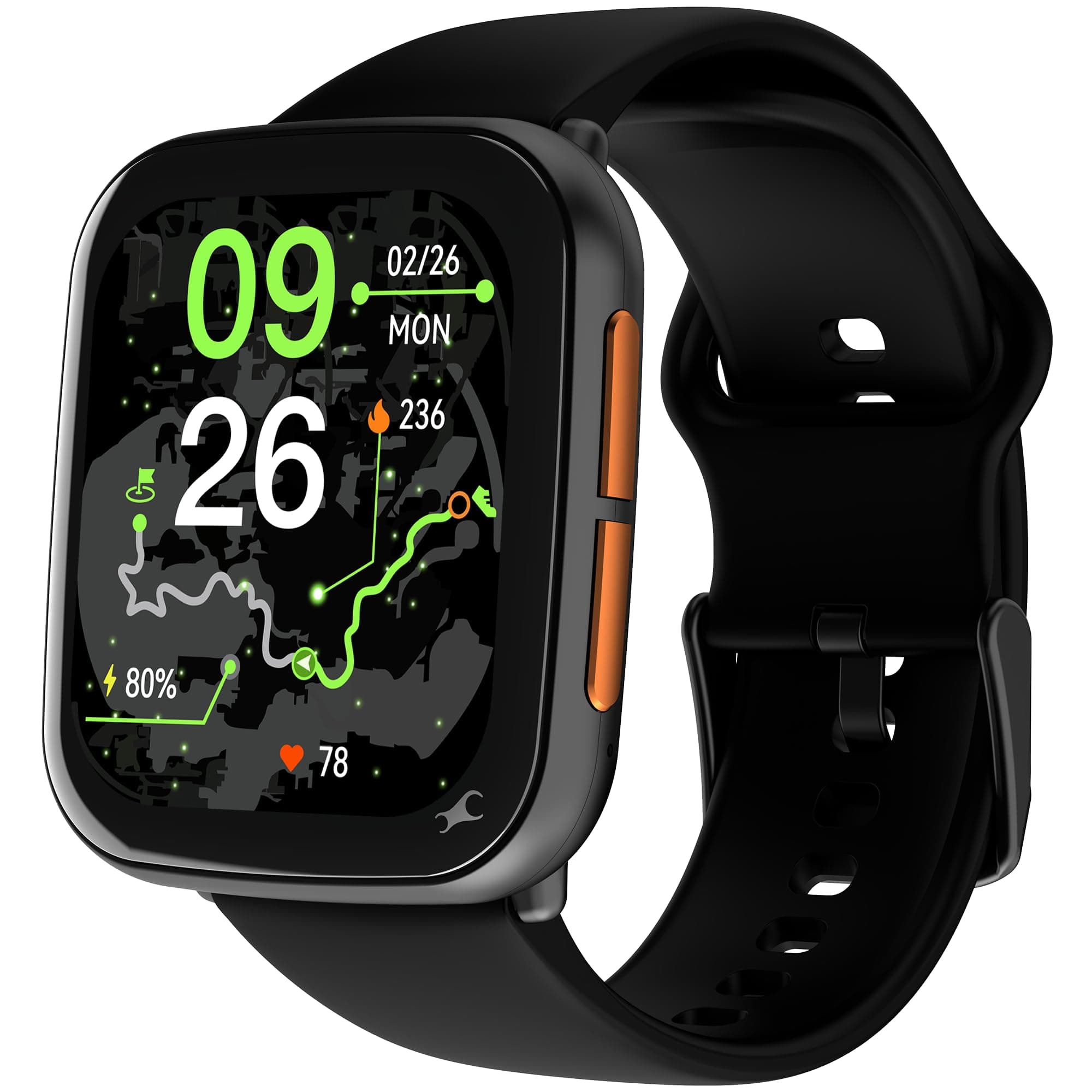 Fastrack Navstar 1.85" AMOLED Square Display Smart Watch with GPS, Offline Voice Command, AI Enabled, 100+ Sports Mode, BT Calling, IP68 Water Resista...