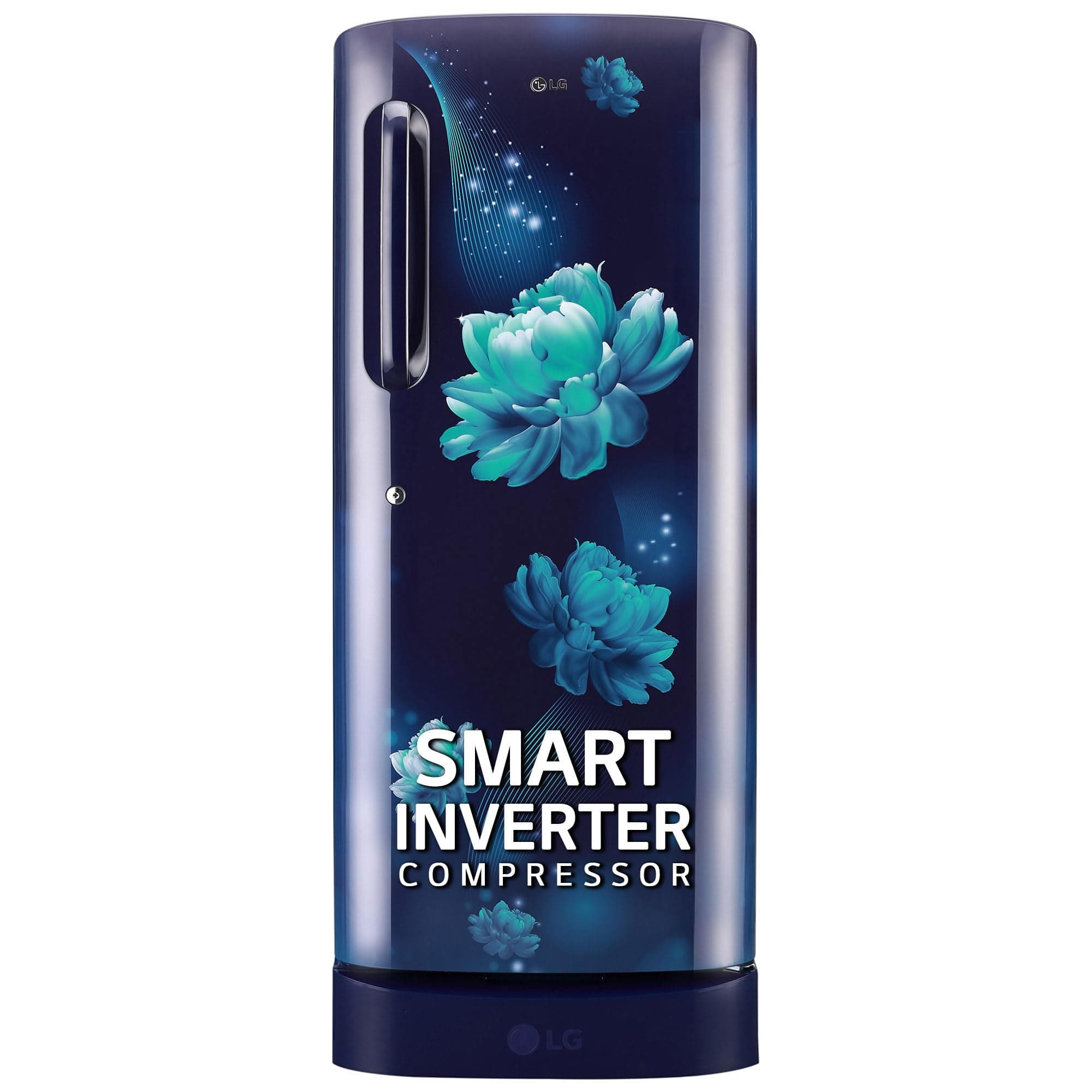 LG 224 L 5 Star Inverter Direct-Cool Single Door Refrigerator (GL-D241ABCU, Blue Charm, Base stand with drawer)