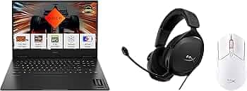 HP Omen Gaming Laptop (Ryzen 7 7840Hs/RTX 4060/16GB DDR5/1Tb SSD) Xd0020Ax + HyperX Cloud Stinger 2 PC Gaming Wired Over-Ear Headset with Mic + HyperX...