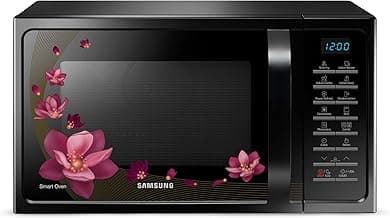 Samsung 28 L Convection Microwave Oven (MC28H5025VP/TL, Black with Magnolia Pattern, Slim)