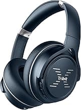 Tribit XFree Go Bluetooth Headphone with Mic, Wireless Over The Ear Headphones, HiFi Sound, Lightweight Comfortable Fit, Deep Bass Headphone, Type-C L