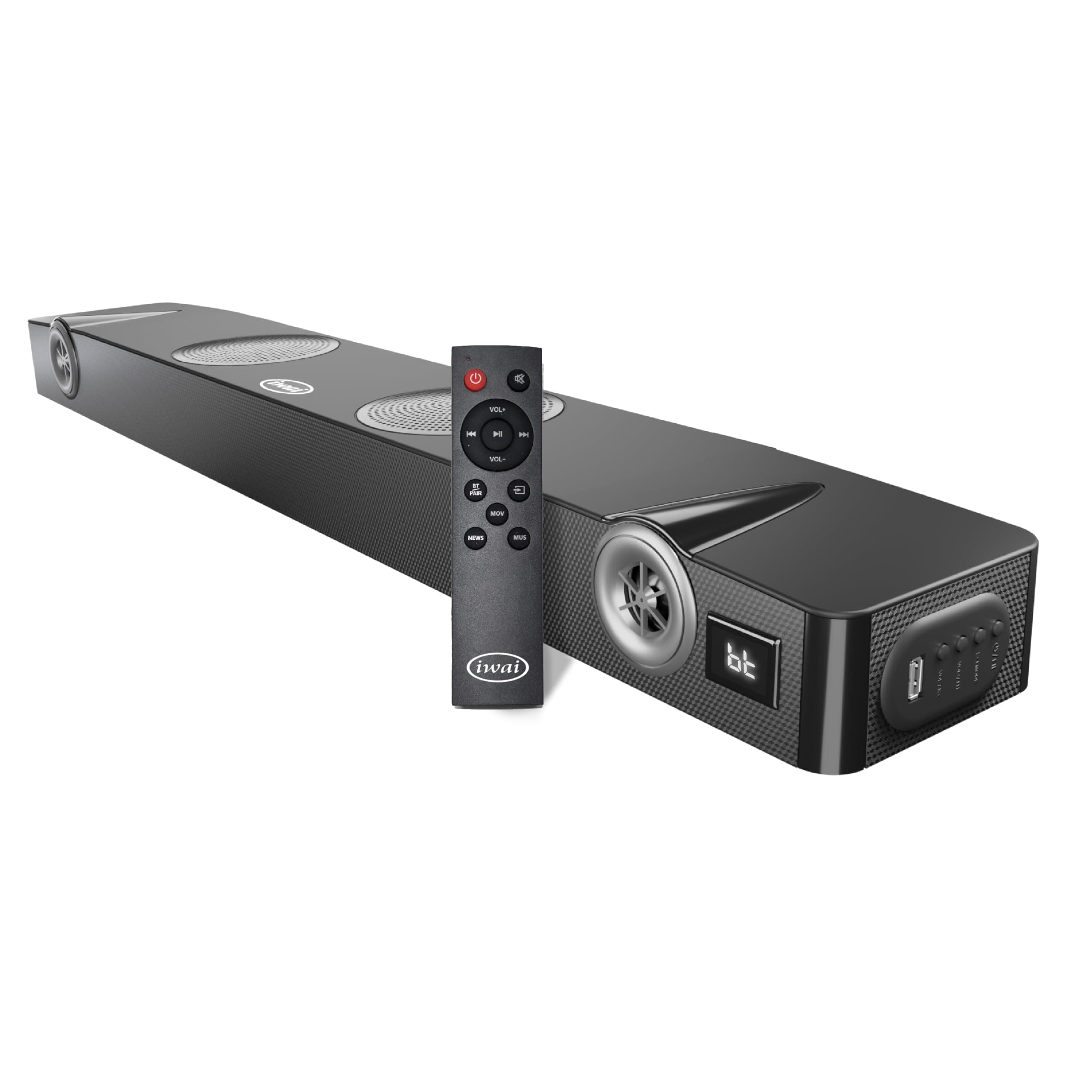IWAI Thunder 120W 2.2 Soundbar SBVB1200, 100mm Subwoofer, HDMI ARC, 3 EQ Modes, Bluetooth 5.3.