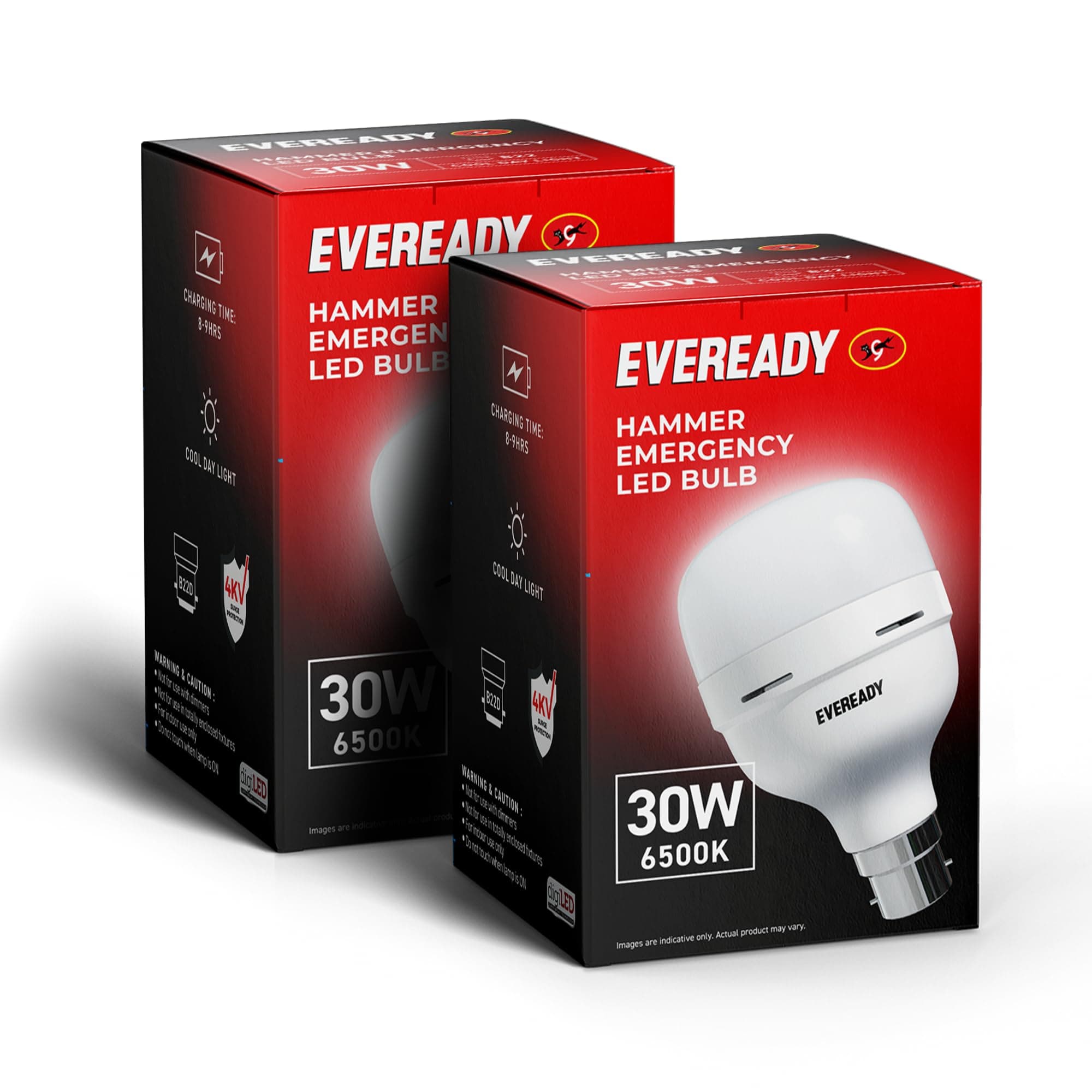 Eveready 30W Emergency Inverter LED Bulb, Cool Day Light (6500K), Rechargeable Bulb with 3 Hours Backup, Ideal for Powercuts, Energy Efficient, B22 Ba...