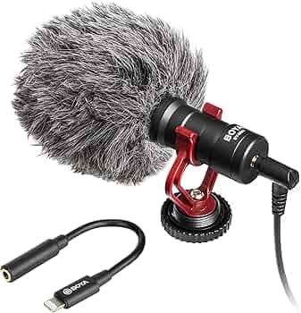 BOYA by-MM1 On Camera Shotgun Microphone with Lightning iPhone Dongle, Video Camera Microphone for iPhone iPad DSLR Video Recording Vlog Podcast Strea...