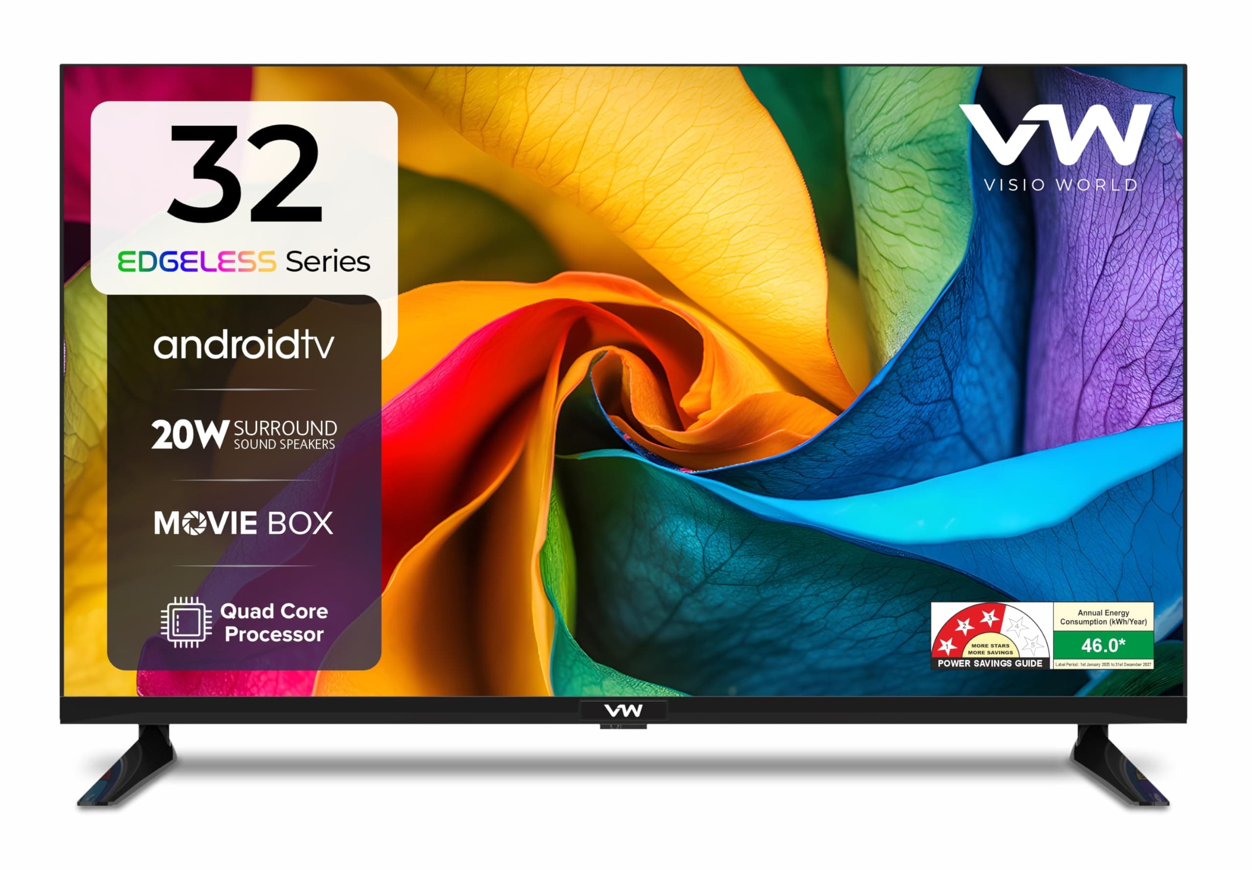 VW 80 cm (32 inches) HD Ready Smart LED TV VW32S (Black) (2021 Model)