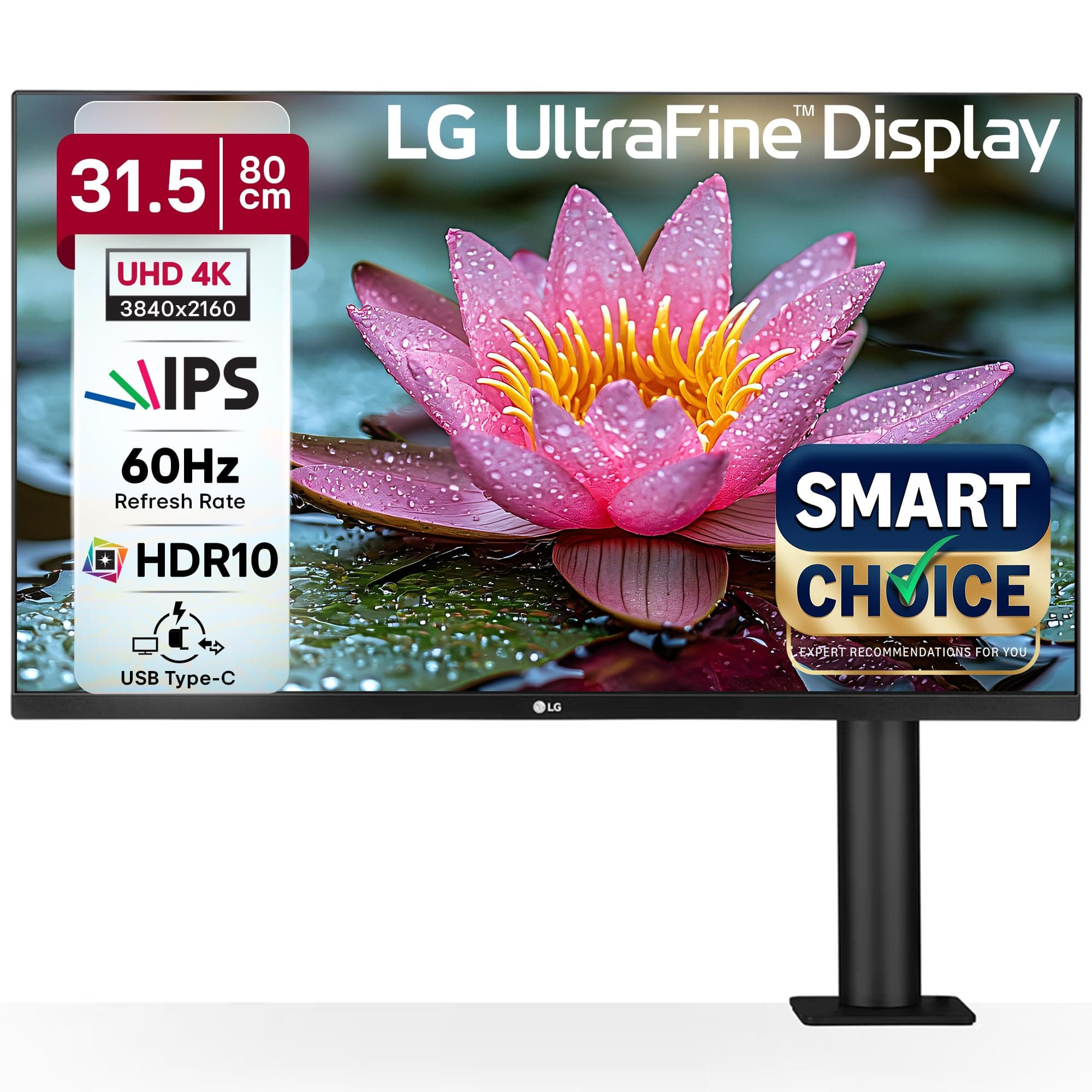 LG 32UN880-B 32" Ultrafine Display Ergo UHD 4K IPS Display with HDR 10 Compatibility and USB Type-C Connectivity, Black