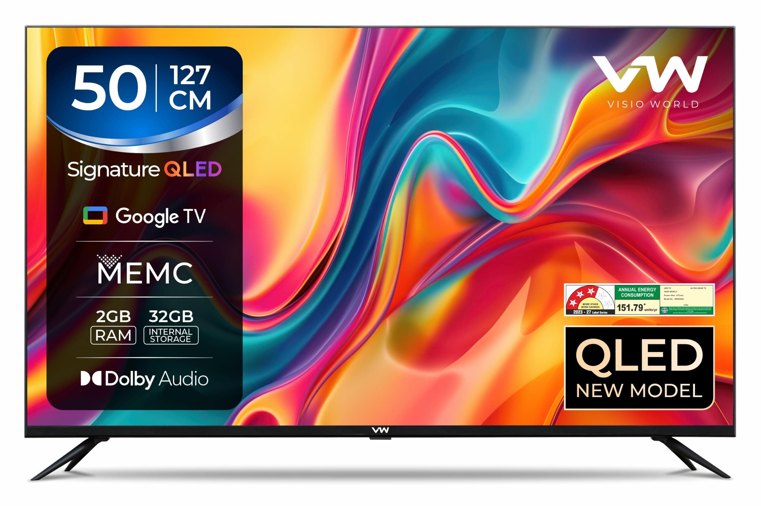 VW 127 cm (50 inches) Pro Series 4K Ultra HD Smart QLED Google TV VW50GQ2