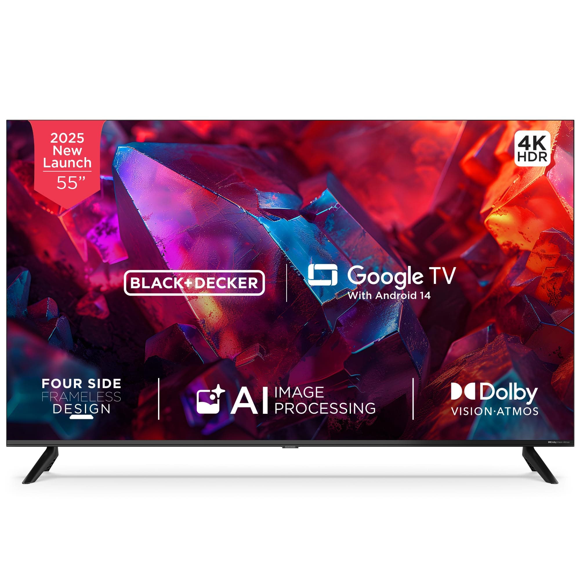 BLACK+DECKER 139 cm (55 inches) A1 Series 4K Ultra HD LED Smart Google TV BXTVGU55UD2875ATIN (Black)