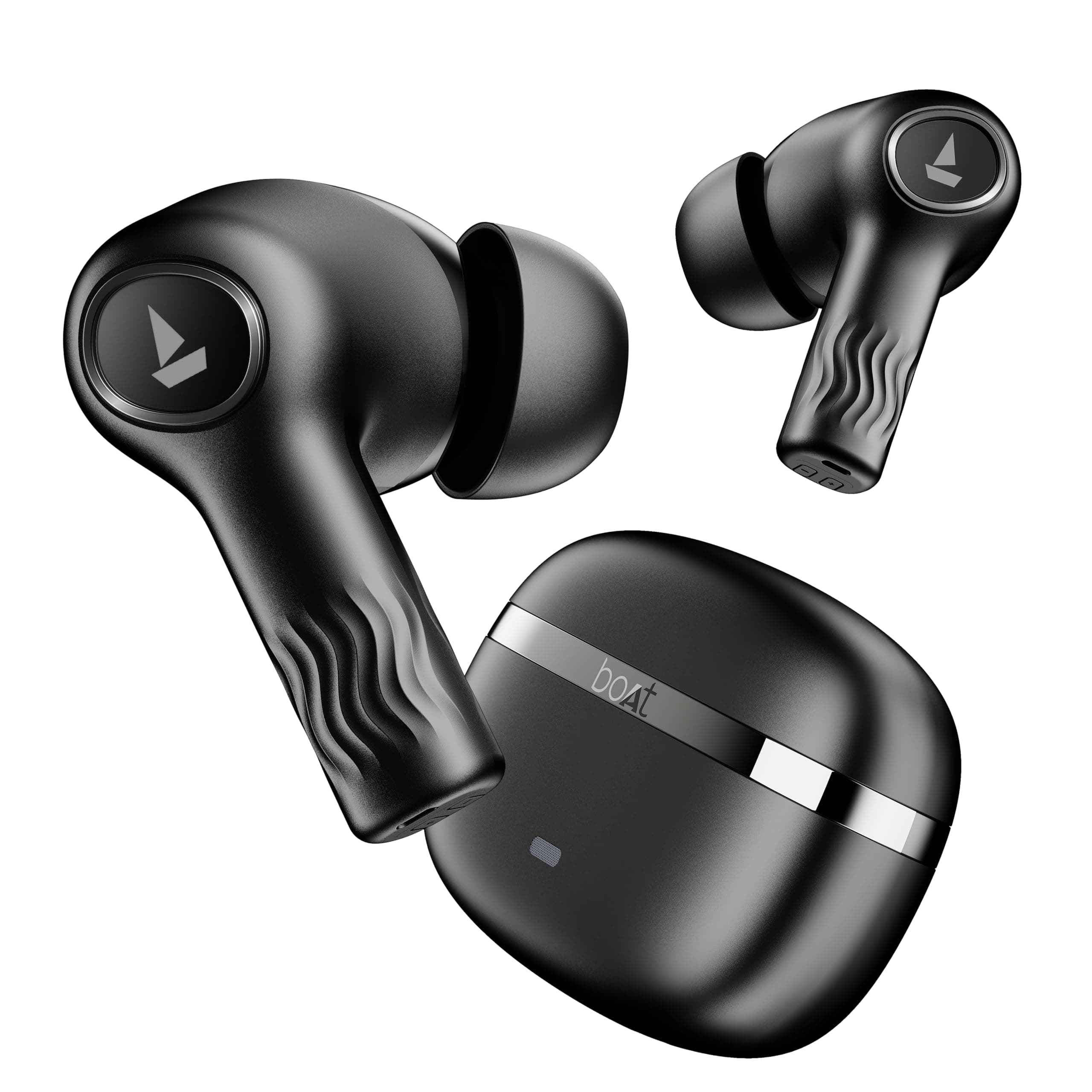 boAt Newly Launched Nirvana Ion with 120 HRS Playback(24hrs/Charge), Crystal Bionic Sound with Dual EQ Modes, Quad Mics ENx™ Technology, Beast™ Mode(60ms Low Latency), In Ear Detection(Charcoal Black)