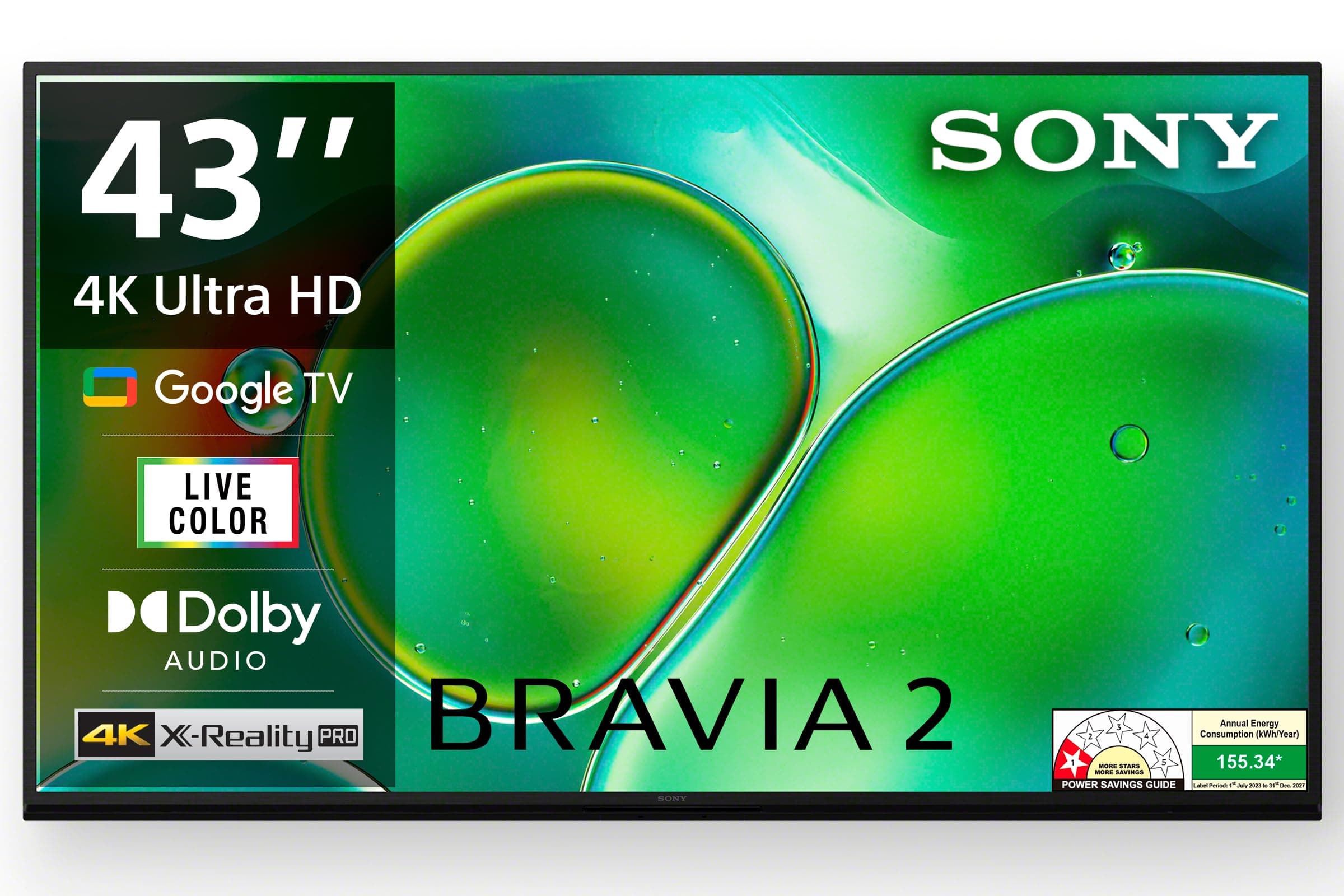 Sony BRAVIA 2 Series 108 cm (43 inches) 4K Ultra HD Smart LED Google TV K-43S20 (Black)