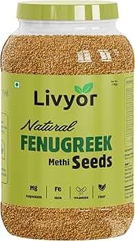 Livyor Natural Fenugreek Methi Seeds - 1kg Fresh | Rich in Magnesium | Iron | Vitamins | Fiber | Methi Dana