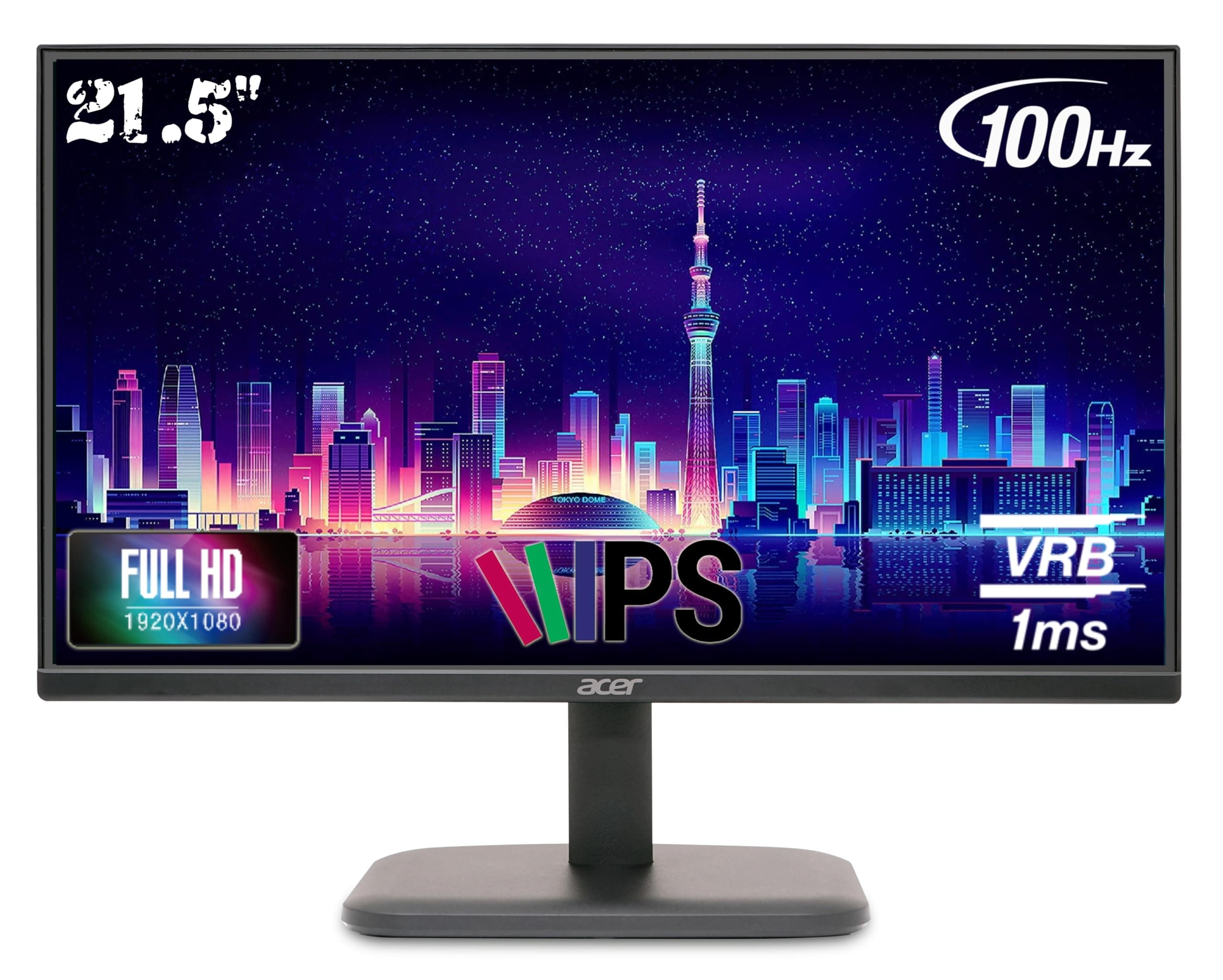 Acer EK220Q E3 21.5 Inch IPS Full HD (1920x1080) Backlit LED LCD Monitor I 1 MS VRB, 100Hz Refresh I 250 Nits I 99% SRGB I HDMI & VGA Ports with HDMI ...