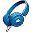 (Renewed) JBL T450 On-Ear Headphones with Mic (Blue)
