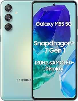 (Refurbished) Samsung Galaxy M55 5G (Light Green,8GB RAM,128GB Storage) | 50MP Triple Cam| 5000mAh Battery| Snapdragon 7 Gen 1 | 4 Gen. OS Upgrade & 5...