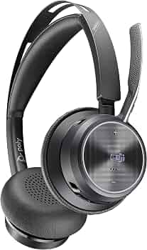 Poly-Voyager Focus 2 Uc USB-A Headset (Plantronics)-Bluetooth Dual-Ear (Stereo) Headset with Boom Mic-USB-A Pc/Mac Compatible-Active Noise Canceling-W...