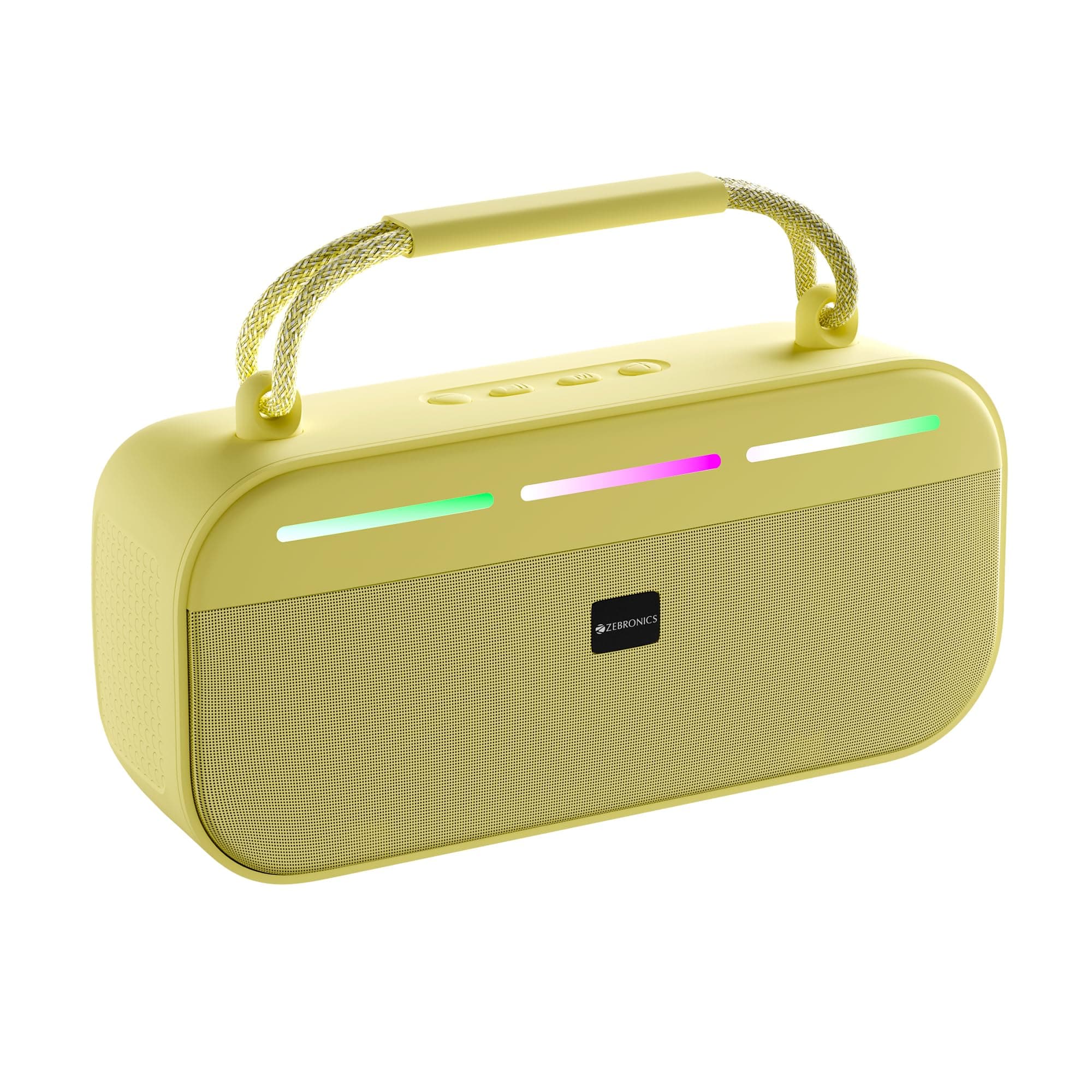 Zebronics Sound Feast 45 Portable Bluetooth Speaker, 20W RMS, Up to 5h Playback, 6.6cm Driver, Deep Bass, 4 RGB Modes, BT v5.