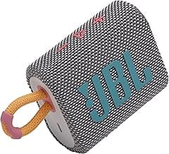 JBL Go 3, Wireless Ultra Portable Bluetooth Speaker, JBL Pro Sound, Vibrant Colors with Rugged Fabric Design, Waterproof, Type C (Without Mic, Gray)