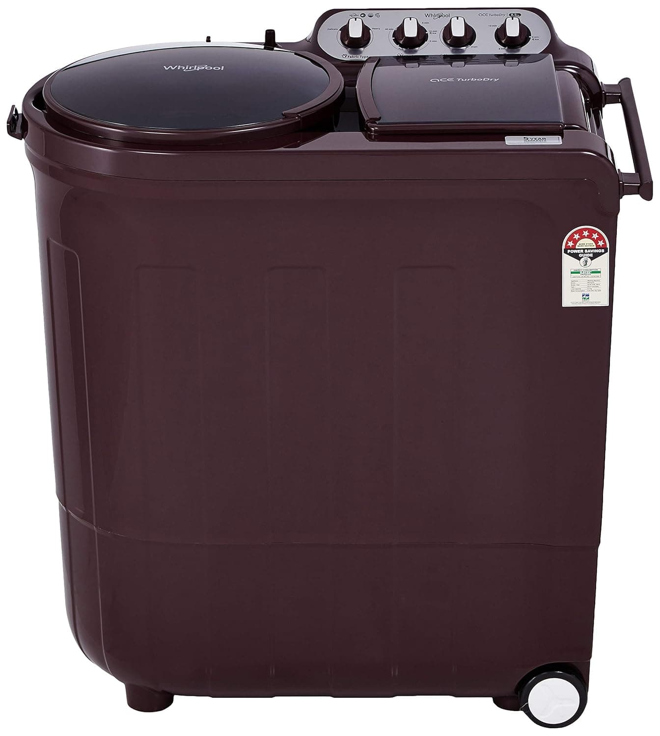 Whirlpool 8.5 Kg 5 Star Semi-Automatic Top Loading Washing Machine (ACE 8.5 TURBO DRY, Wine Dazzle) Washing Machines & Dryers
