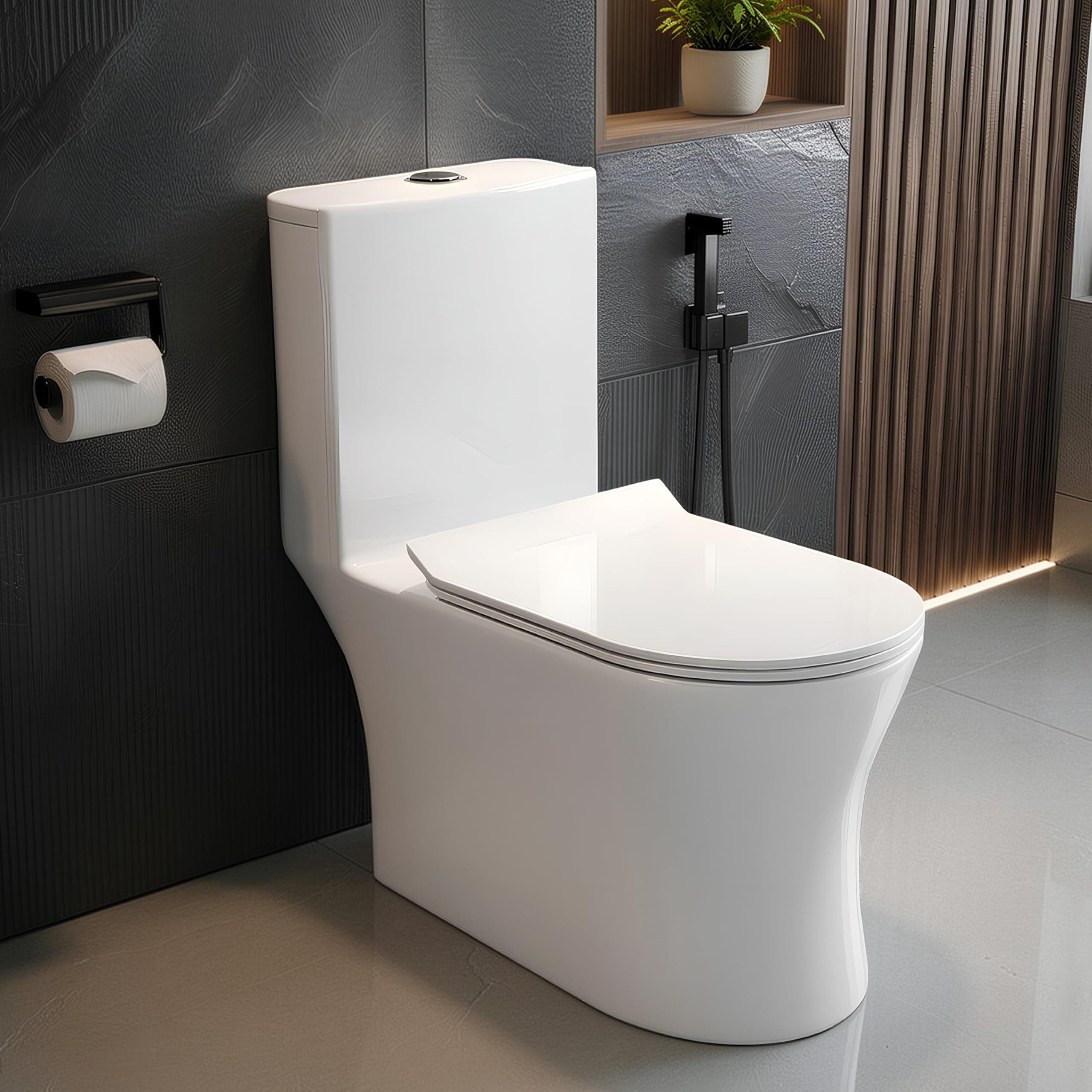 Plantex Commode for Toilet/Ceramic One Piece Toilet/Rimless Washdown Flush Commode with Soft Closing Toilet Seat - S Trap...