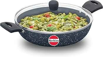 Hawkins Nonstick Pro Pasta Pan, 28 cm Diameter, Induction Frying Pan, Granite Fry Pan (ICP28G)