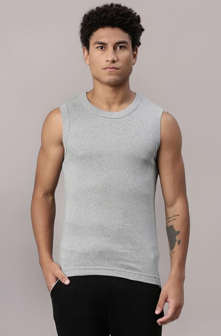 Levi's Style# 014 Gym Vest for Men with Side Branding, Tag Free Comfort & Smartskin Technology