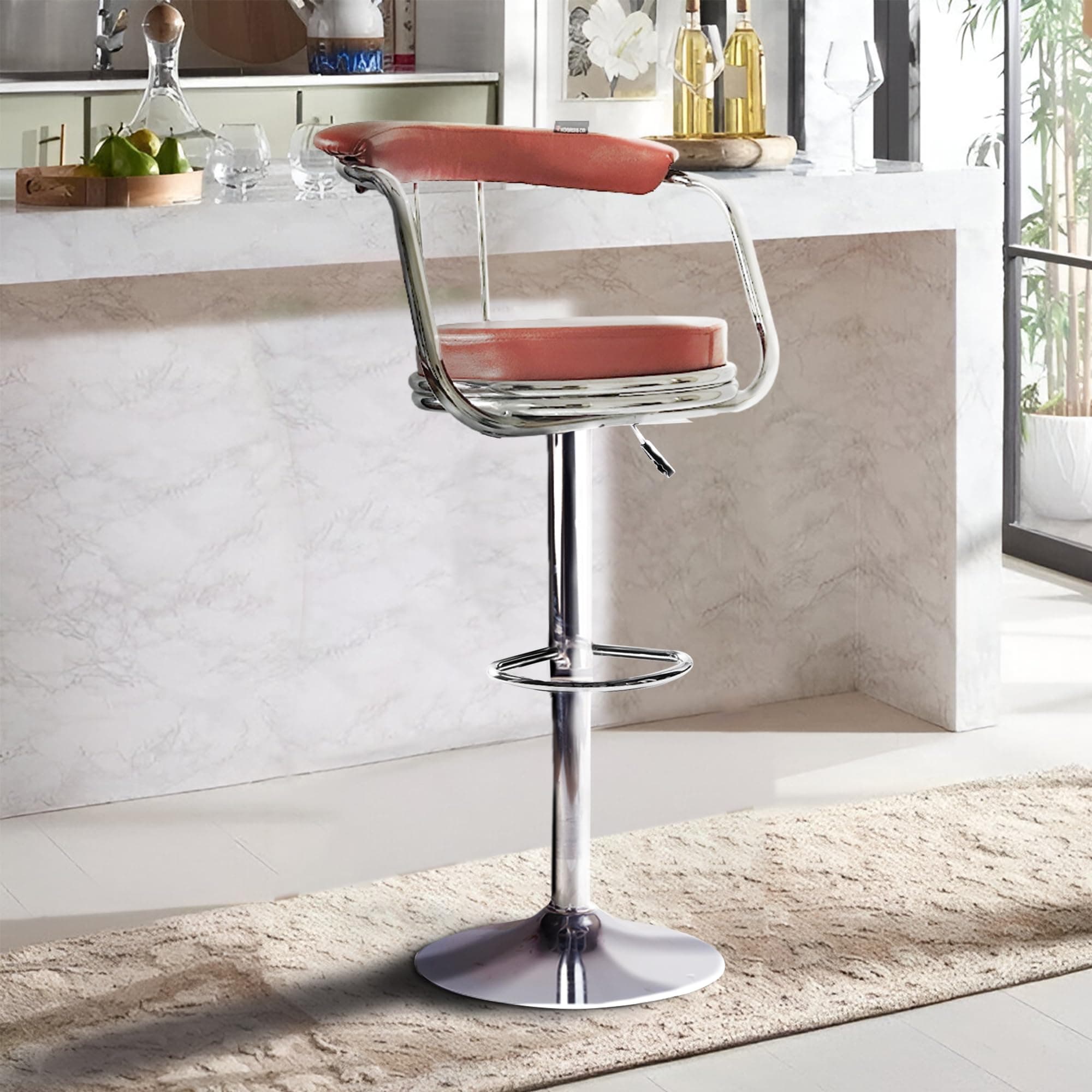 KOORSI & COMPANY. KBC Bar Chair Adjustable High Curvy Barstool/Kitchen Chair Suitable for Counter, Cafeteria, Bar Stool Dining,Pubs, Office,Shops, Caf...