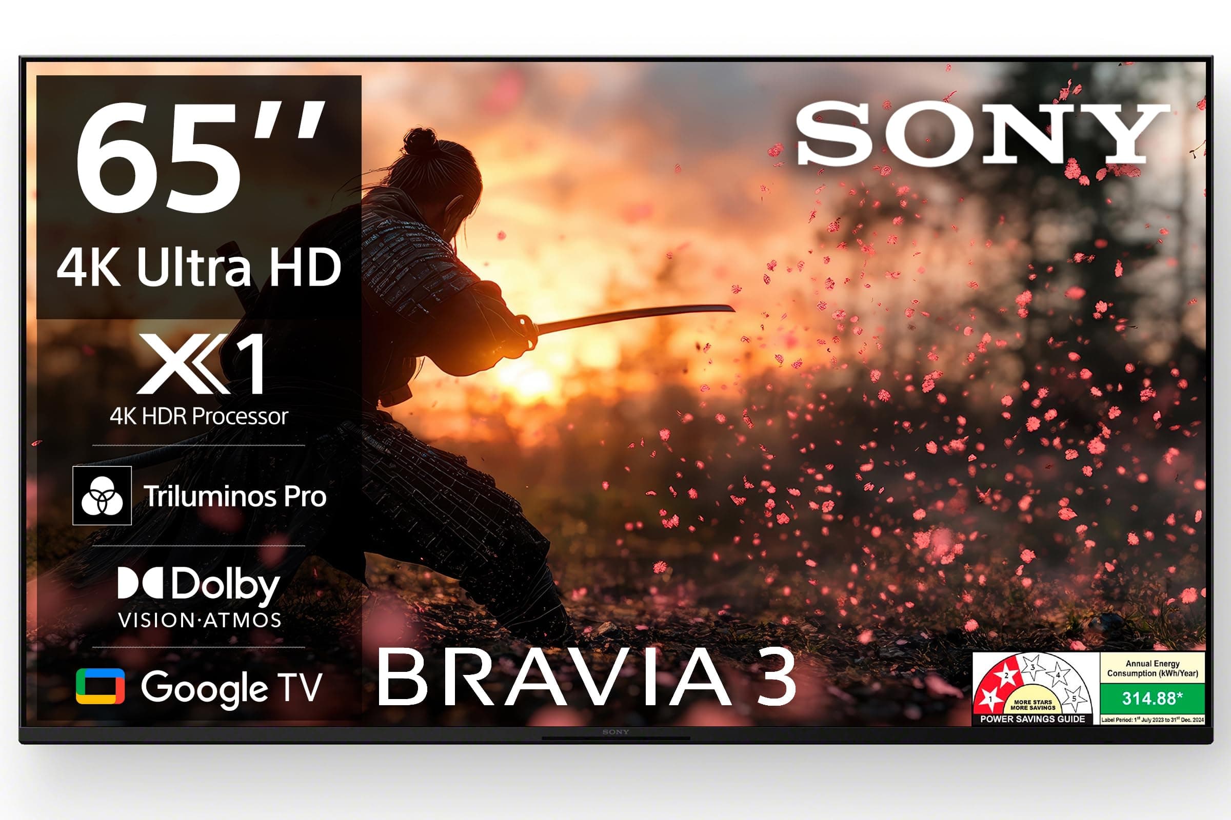 Sony BRAVIA 3 Series 164 cm (65 inches) 4K Ultra HD Smart LED Google TV K-65S30B (Black)