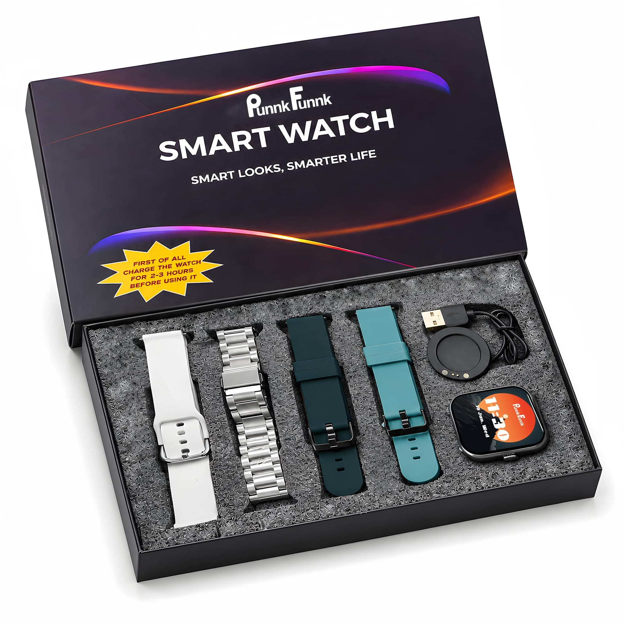 PunnkFunnk Novolux Combo Smart Watch, AMOLED Display, Bluetooth Calling Smartwatch with Heart Rate, SpO2 & Fitness Tracker, IP67, Smart Notifications,...