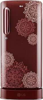 LG 190 L 3 Star Direct-Cool Single Door Refrigerator (GL-D201ARRD, Ruby Regal, Base stand with drawer & Fast Ice Making, 2022 Model)