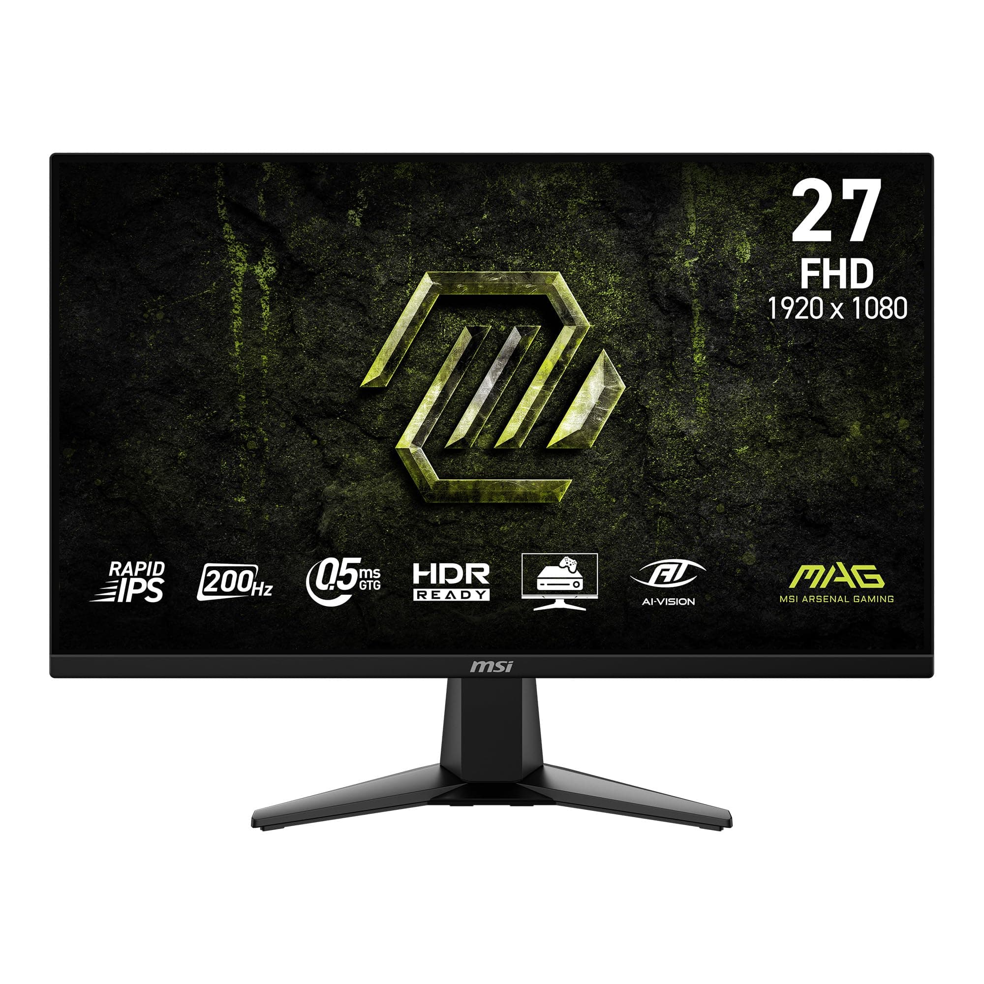 MSI MAG 275F E20 27 Inch FHD Gaming Monitor, 1920 x 1080 Rapid IPS, 200Hz, 0.5ms, Frame-Less, Vesa Mount, Black