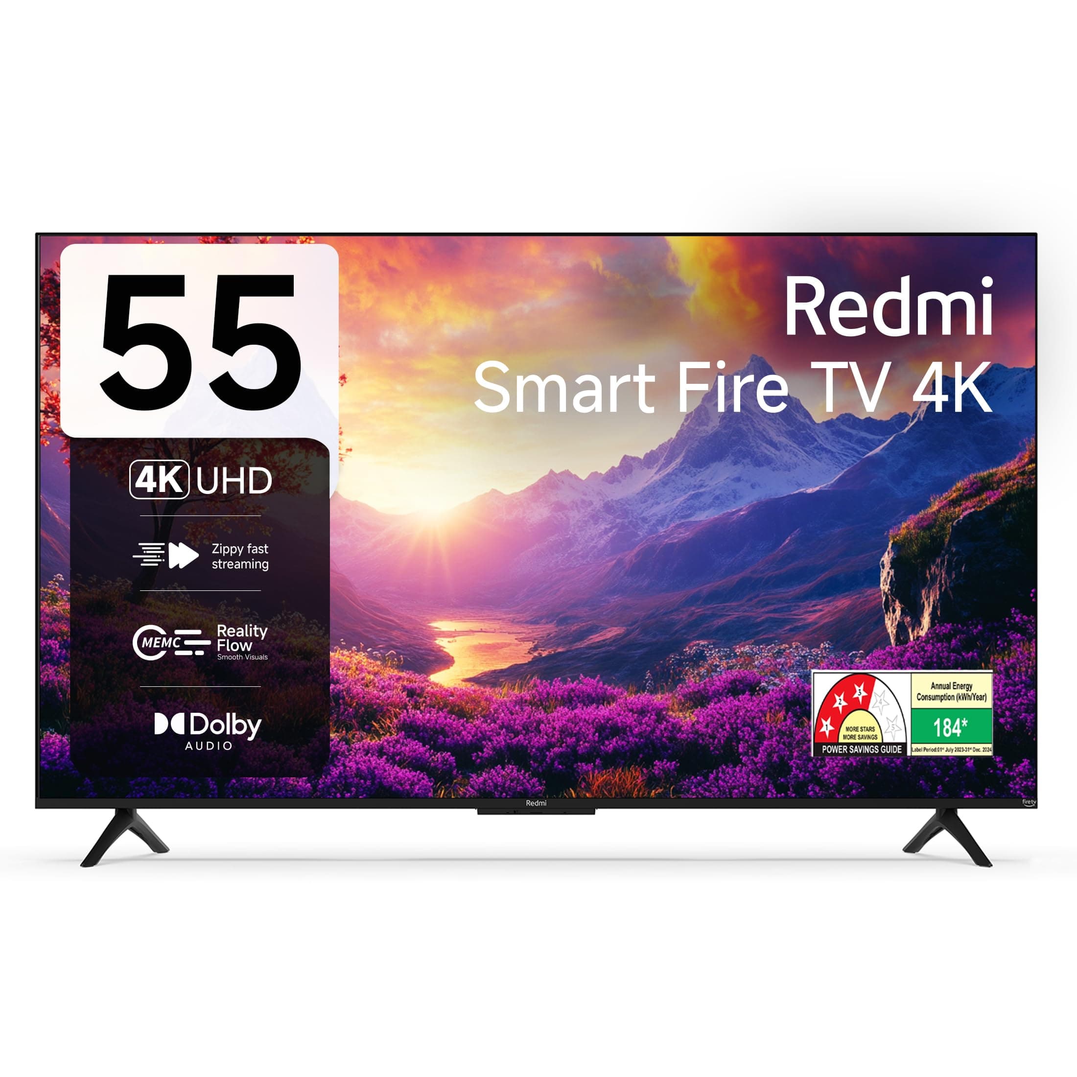 Redmi 138 cm (55 inch) F Series UHD 4K Smart LED Fire TV L55MA-FVIN (Black)