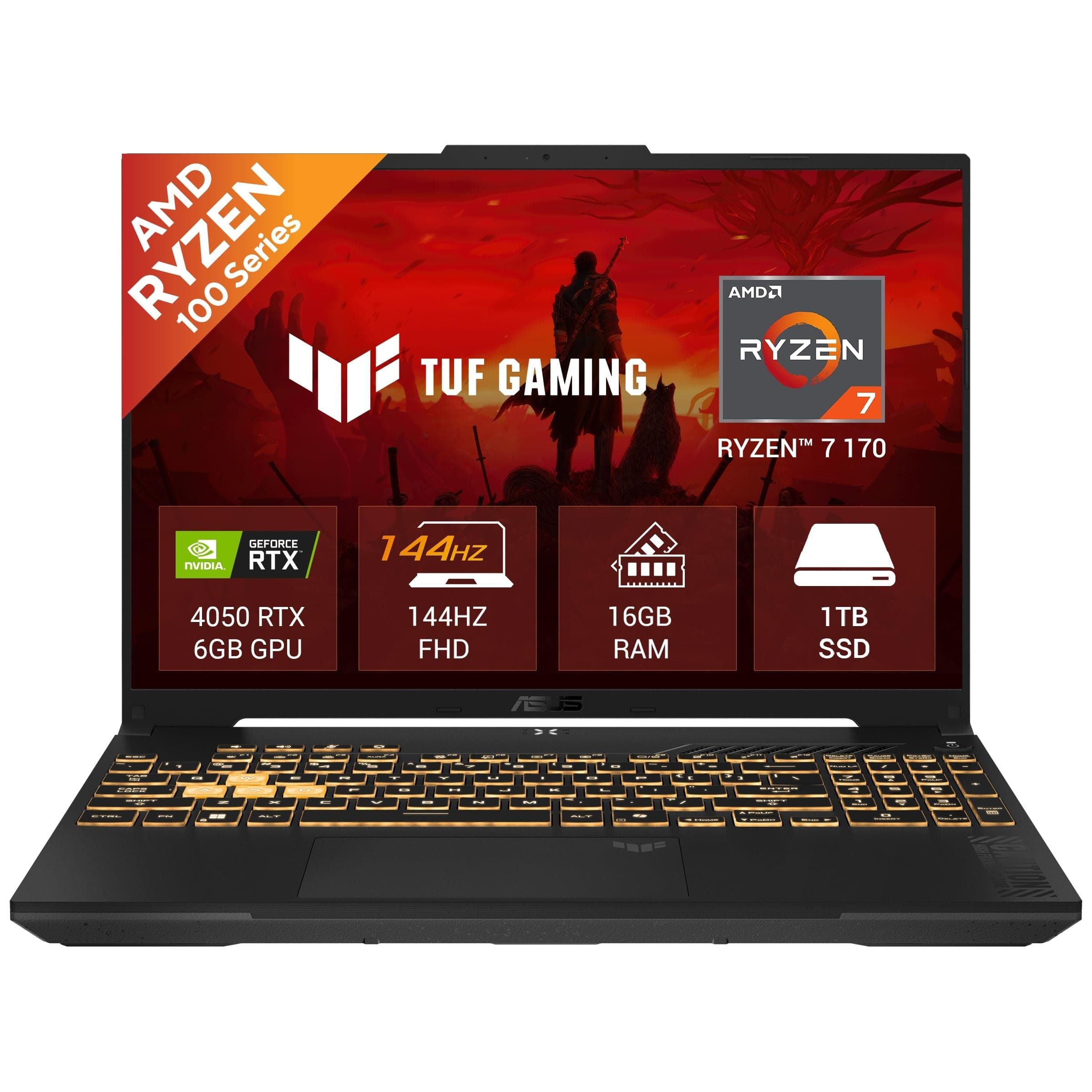 ASUS TUF A16 (2026), AMD Ryzen 7 170, RTX 4050-6GB, 16GB RAM (Upgradeable), 1TB SSD, FHD+, 16"(40 cm), Windows 11 Home, M365 Basic(1 Year)* Office 202...