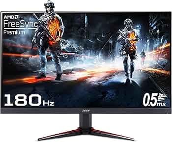 Acer Nitro VG240Y M3 23.8 Inch IPS Full HD Gaming LCD Monitor with LED Backlight I AMD Freesync Premium I 0.5 MS Response, 180 Hz Refresh Rate I 2 x H...