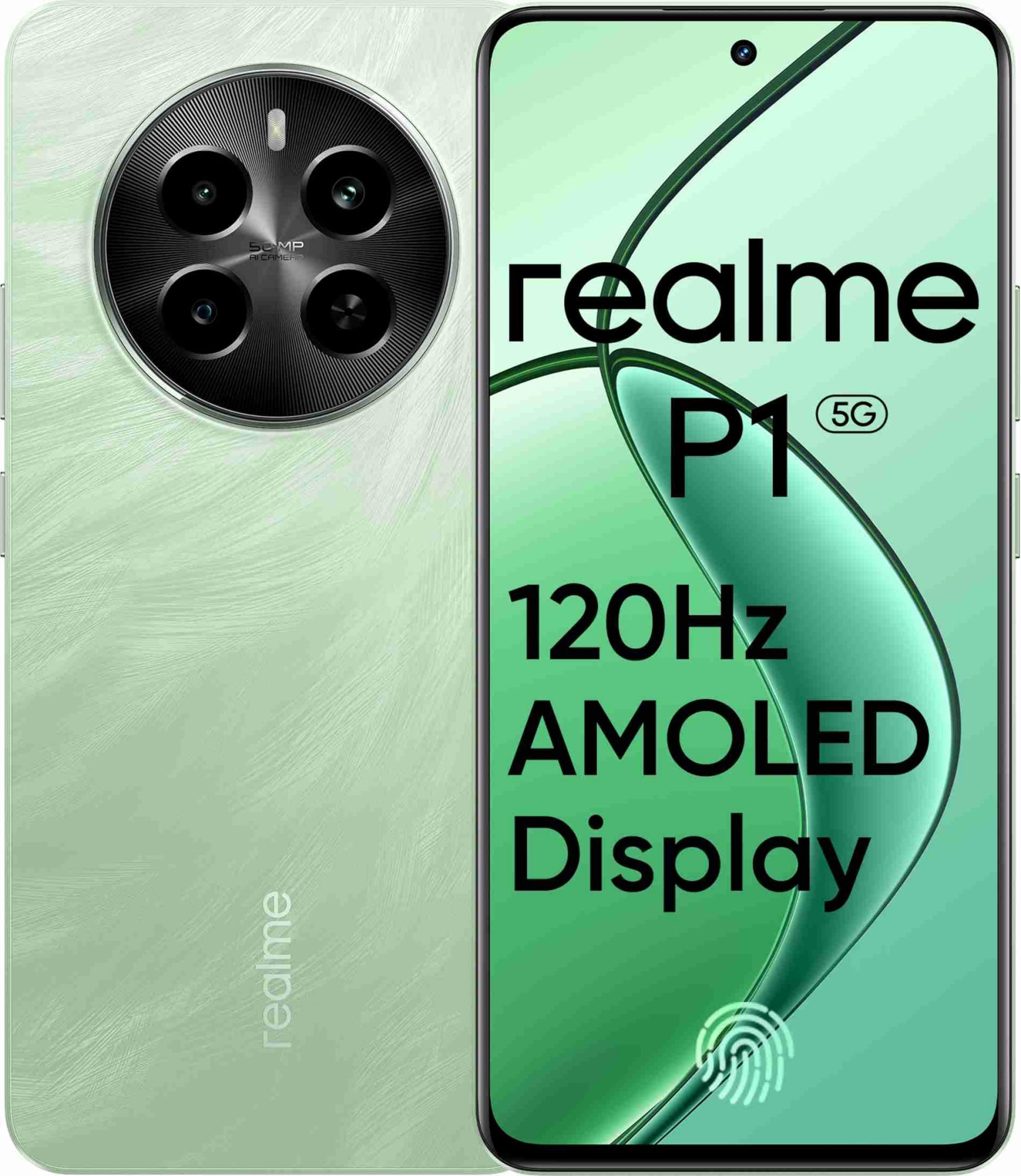 realme P1 5G (Peacock Green, 8GB RAM, 256GB Storage) | Up to 6GB + 6GB Dynamic RAM | Dimensity 7050 5G Chipset | AMOLED Display | 7-layer VC Cooling S...