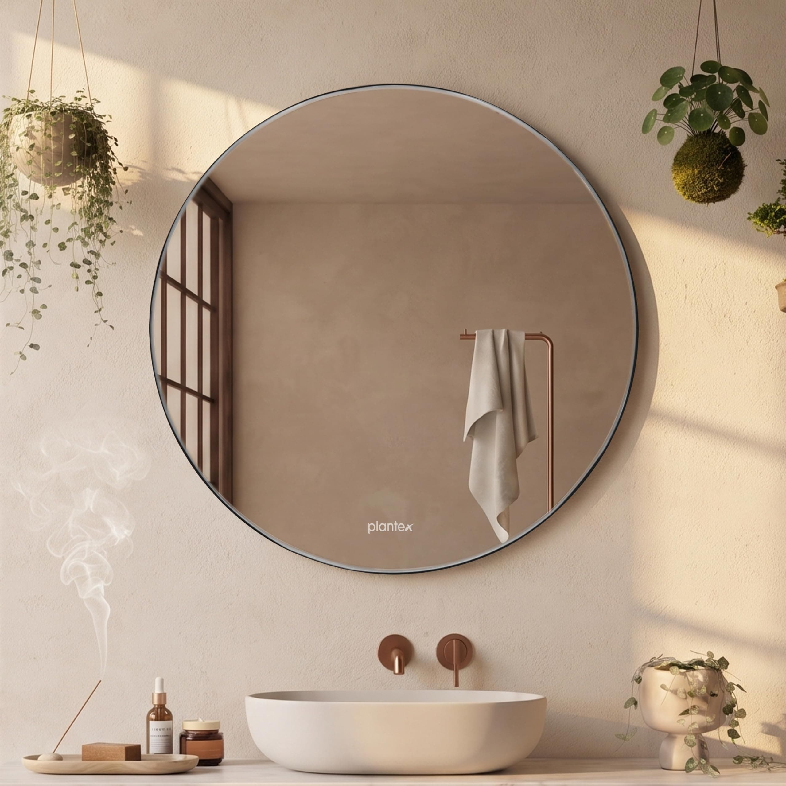 Plantex Home Dcor Mirror for Wall/Mirror for Wash Basin/Wall Mirror for Bathroom/Round Mirror/Bathroom Mirror/Mirror for Bedroom/Wash Basin/Mirrors (2...